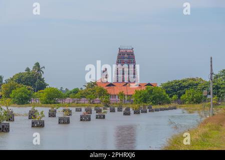 Mankumpan pillaiyar kovil at Velanai island in Sri Lanka. Stock Photo