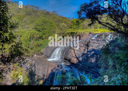 Baker's falls at Horton Plains national park at Sri Lanka. Stock Photo