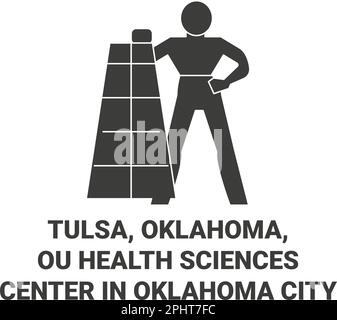 United States, Tulsa, Oklahoma, Ou Health Sciences Center In Oklahoma City travel landmark vector illustration Stock Vector