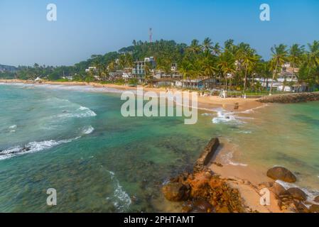 Mirissa beach viewed from the Parrot rock at Sri Lanka. Stock Photo