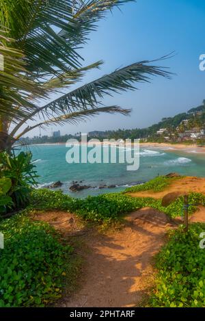 Mirissa beach viewed from the Parrot rock at Sri Lanka. Stock Photo