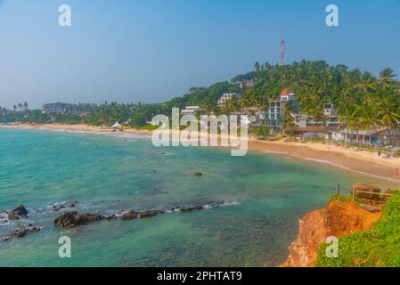 Mirissa beach viewed from the Parrot rock at Sri Lanka. Stock Photo