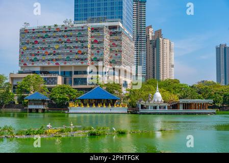 Gangarama Seema Malakaya buddhist temple at Colombo, Sri Lanka. Stock Photo