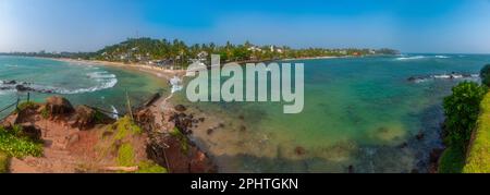 Mirissa beach viewed from the Parrot rock at Sri Lanka. Stock Photo