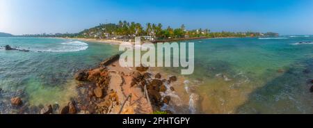 Mirissa beach viewed from the Parrot rock at Sri Lanka. Stock Photo