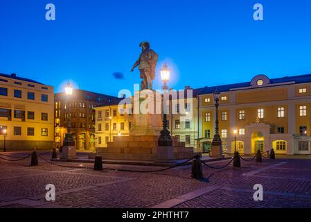 Statue of king Gustav Adolf in Swedish town Göteborg. Stock Photo