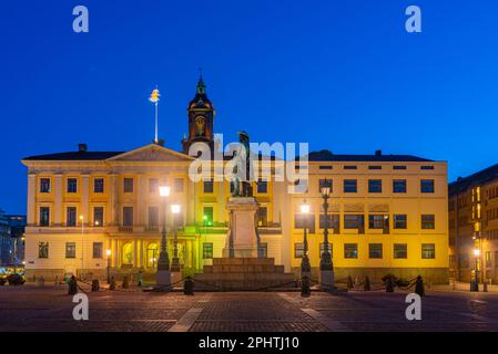 Sunset view of the gustav adolf square in Goteborg, Sweden Stock Photo ...