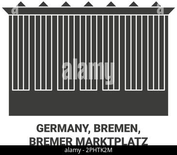 Germany, Bremen, Bremer Marktplatz travel landmark vector illustration Stock Vector