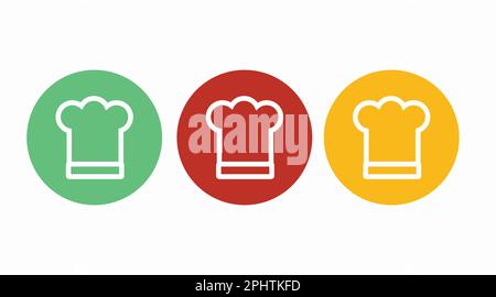Kitchen or Chef icon set. Vector isolated editable flat illustration set Stock Vector