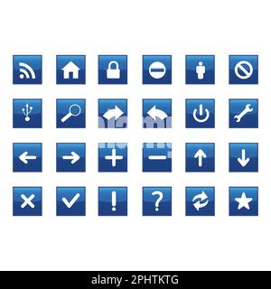 Set of blue icons for web and mobile applications. Vector illustration. Stock Vector