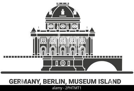 Germany, Berlin, Museum Island, travel landmark vector illustration Stock Vector