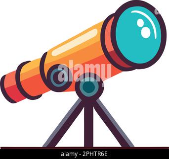 Exploring stars with science, hand held telescope Stock Vector