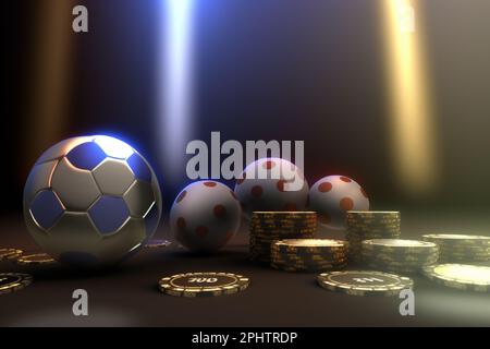 Conceito De Layout De Casino Online Jogar Cartões Dados Chips. Jogador De  Pôquer Online Joga Futebol. Jogo De Vegas Imagem de Stock - Imagem de jogos,  basquete: 272026043