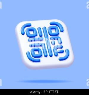 3d QR Code Icon Isolated. Stock Vector
