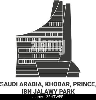 Saudi Arabia, Khobar, Prince, Ibn Jalawy Park travel landmark vector illustration Stock Vector