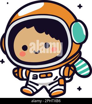 Smiling astronaut in space suit Stock Vector