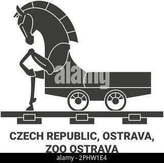 Czech Republic, Ostrava, Zoo Ostrava travel landmark vector illustration Stock Vector