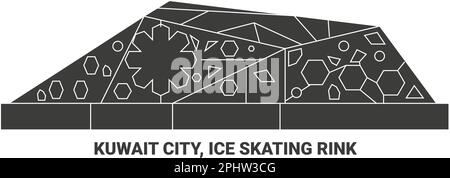 Kuwait City, Ice Skating Rink, travel landmark vector illustration Stock Vector