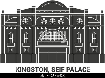 Jamaica, Kingston, Seif Palace, travel landmark vector illustration Stock Vector