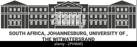 South Africa, Johannesburg, University Of , The Witwatersrand travel landmark vector illustration Stock Vector