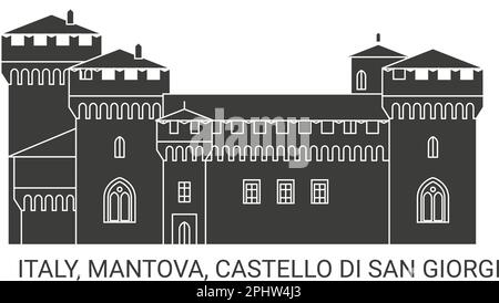 Italy, Mantua, Palazzo Ducale Travel Landmark Vector Illustration Stock 