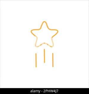 star linear icon going upward. Star award, winner. Stock vector illustration isolated on white background. Stock Vector