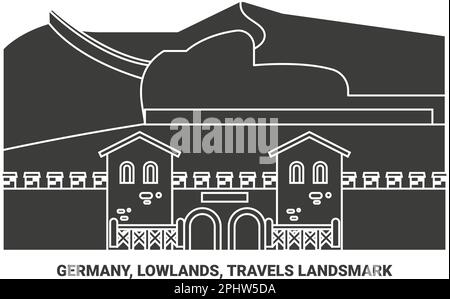 Germany, Lowlands, Travels Landsmark travel landmark vector illustration Stock Vector