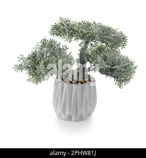 Artificial bonsai tree on white background Stock Photo - Alamy