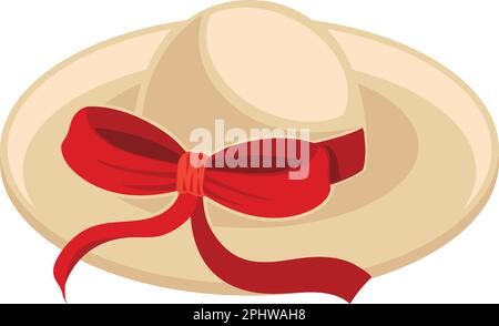 Beach hat with tied knot over white Stock Vector