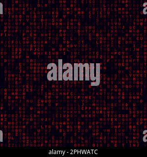 Abstract Technology Background. Red filled alphabet letters background. Medium sized seamless pattern. Cool vector illustration. Stock Vector