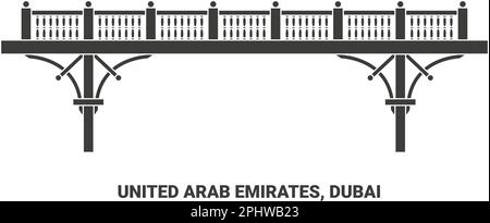 United Arab Emirates, Dubai, travel landmark vector illustration Stock Vector