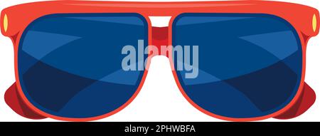 red sunglasses with modern plastic frame design over white Stock Vector