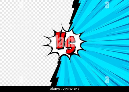 Cartoon comic background with blank place for your design. Fight versus. Comics book colorful competition or challenge poster mockup. Retro Pop Art Stock Vector