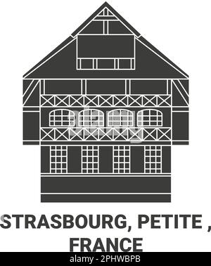 France, Strasbourg, Petite travel landmark vector illustration Stock Vector