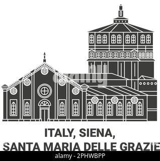 Italy, Siena, Santa Maria Delle Grazie travel landmark vector illustration Stock Vector