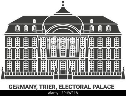 Germany, Trier, Electoral Palace travel landmark vector illustration Stock Vector