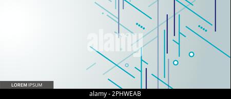 Minimal template backdrop presentation. Vector poster design with blue lines and shapes. Abstract dynamic geometric illustration Stock Vector