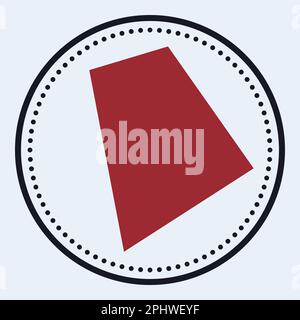 Rhode Island round stamp. Round logo with US state map and title. Stylish minimal Rhode Island badge with map. Vector illustration. Stock Vector