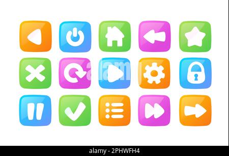 UI buttons for game set Stock Vector