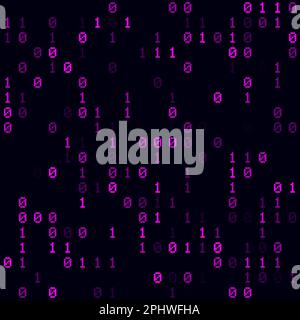 Technology Background. Magenta sparse binary background. Small sized seamless pattern. Stylish vector illustration. Stock Vector