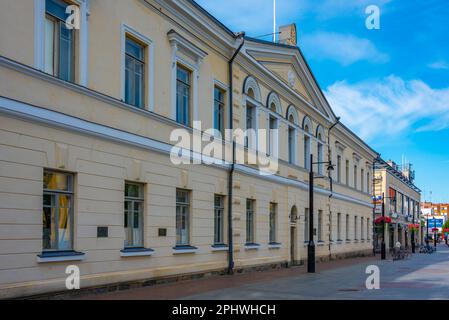 View of a commercial street in Kuopio, Finland.. Stock Photo