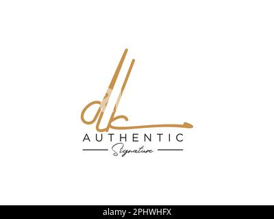 Letter DK Signature Logo Template Vector Stock Vector
