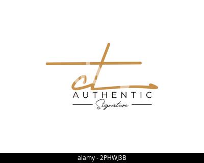 Letter CT Signature Logo Template Vector Stock Vector