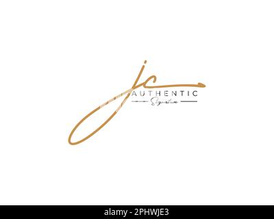 Jc Pro Signature Initial Letter JC Logo - Handwritten Signature Style Logo - Simple ...