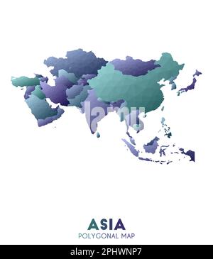 Asia Map. Actual low poly style continent map. Fantastic vector ...