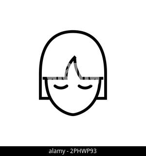 Girl icon outline. Single avatar, people icon from the big avatar outline. stock vector. haircut Stock Vector