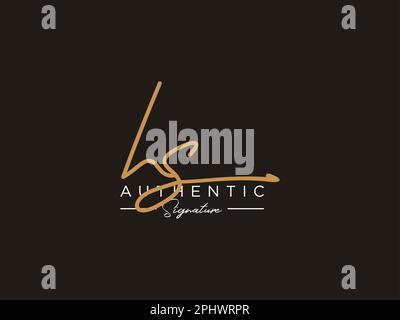 Letter HS Signature Logo Template Vector Stock Vector