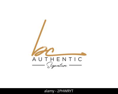 Letter BC Signature Logo Template Vector Stock Vector