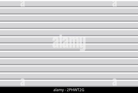 Siding cladding texture seamless pattern. Vector background with white horizontal planks. Wall covering surface for construction. Corrugated metal roo Stock Vector