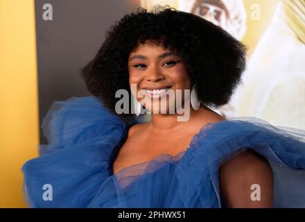 Tayla Parx poses at the premiere of the film "Spinning Gold," Wednesday